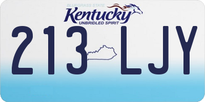 KY license plate 213LJY