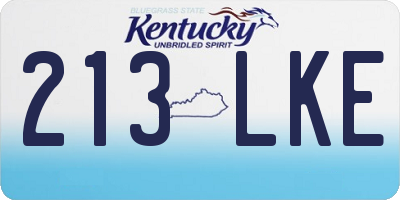 KY license plate 213LKE