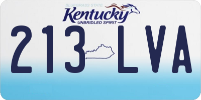 KY license plate 213LVA