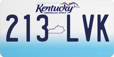 KY license plate 213LVK