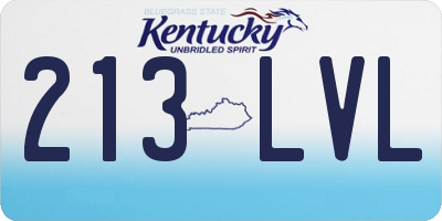 KY license plate 213LVL