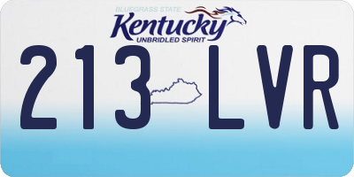 KY license plate 213LVR