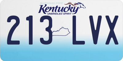 KY license plate 213LVX