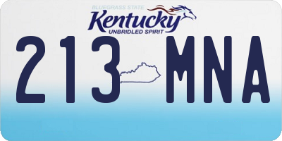 KY license plate 213MNA