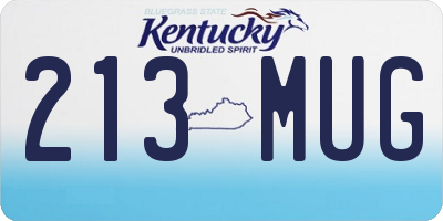 KY license plate 213MUG