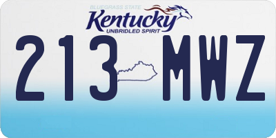 KY license plate 213MWZ
