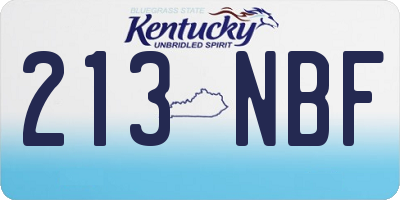KY license plate 213NBF