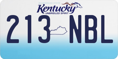 KY license plate 213NBL