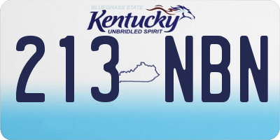 KY license plate 213NBN