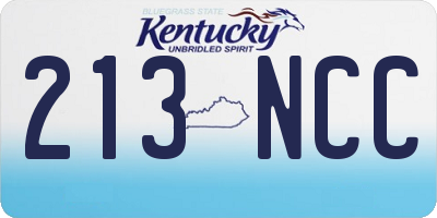 KY license plate 213NCC