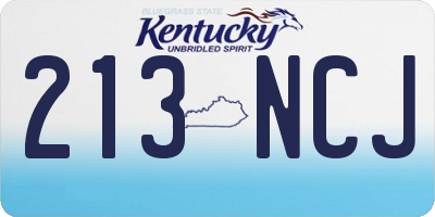 KY license plate 213NCJ