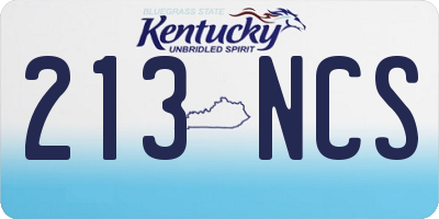KY license plate 213NCS