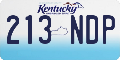 KY license plate 213NDP