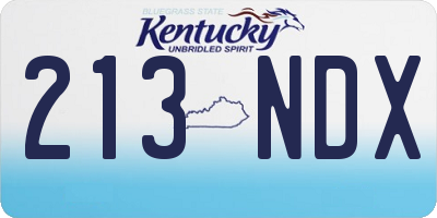 KY license plate 213NDX