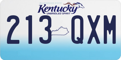 KY license plate 213QXM
