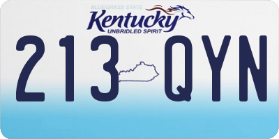 KY license plate 213QYN