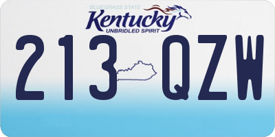 KY license plate 213QZW