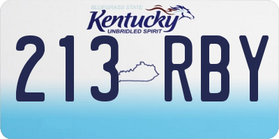 KY license plate 213RBY