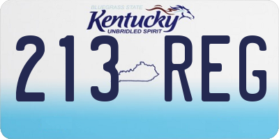 KY license plate 213REG