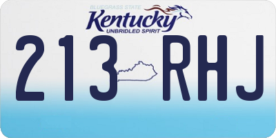 KY license plate 213RHJ