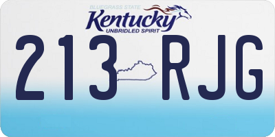 KY license plate 213RJG
