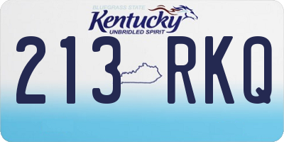 KY license plate 213RKQ