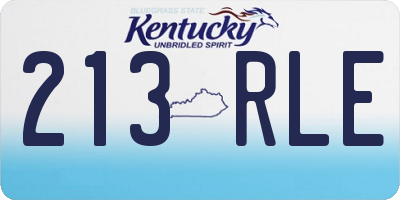 KY license plate 213RLE