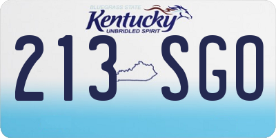 KY license plate 213SGO