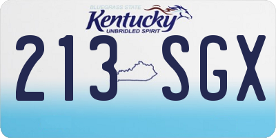 KY license plate 213SGX