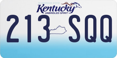KY license plate 213SQQ