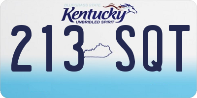 KY license plate 213SQT