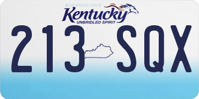 KY license plate 213SQX