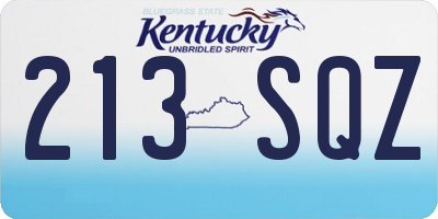 KY license plate 213SQZ