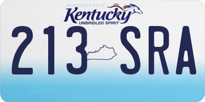 KY license plate 213SRA