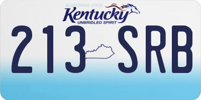 KY license plate 213SRB