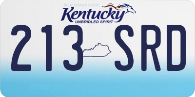 KY license plate 213SRD
