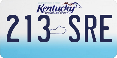 KY license plate 213SRE