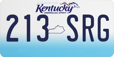 KY license plate 213SRG