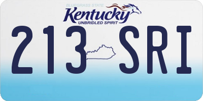 KY license plate 213SRI