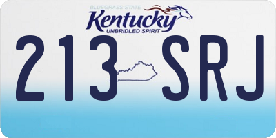 KY license plate 213SRJ