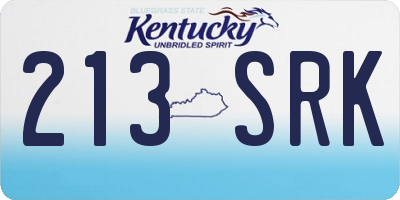 KY license plate 213SRK