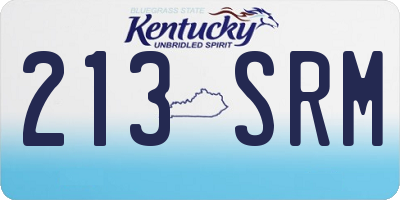 KY license plate 213SRM