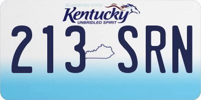 KY license plate 213SRN