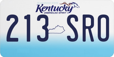 KY license plate 213SRO