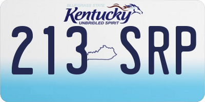 KY license plate 213SRP