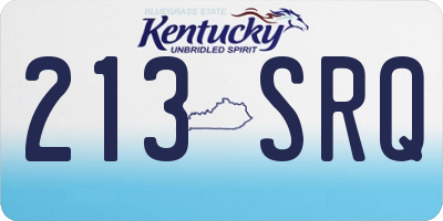 KY license plate 213SRQ