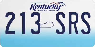KY license plate 213SRS