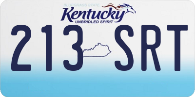 KY license plate 213SRT