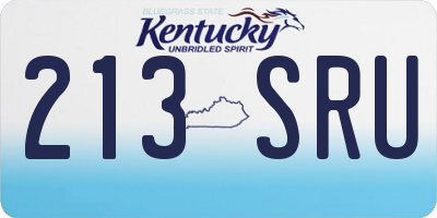 KY license plate 213SRU