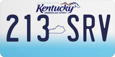 KY license plate 213SRV